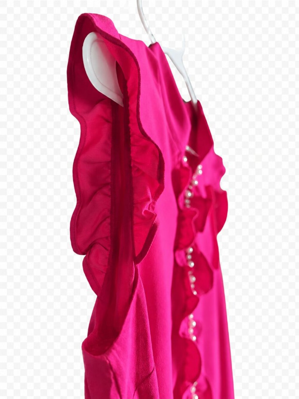 Lilly Pulitzer Adalee Shift Dress Size 12 Pink Palms Ruffle Sleeveless - Picture 6 of 6